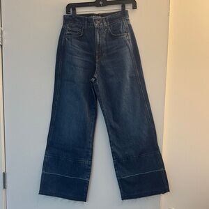 Veronica beard women’s Tylor cropped high rise Wide-Leg Blue Jeans sz 25 NWT